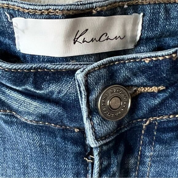 KANCAN DESTROYED DOUBLE FRAYED HEM DENIM SKINNY JEANS - Picture 8 of 16